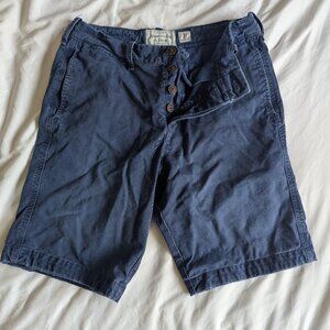 A&F Navy Blue Khaki Shorts 9" inseam